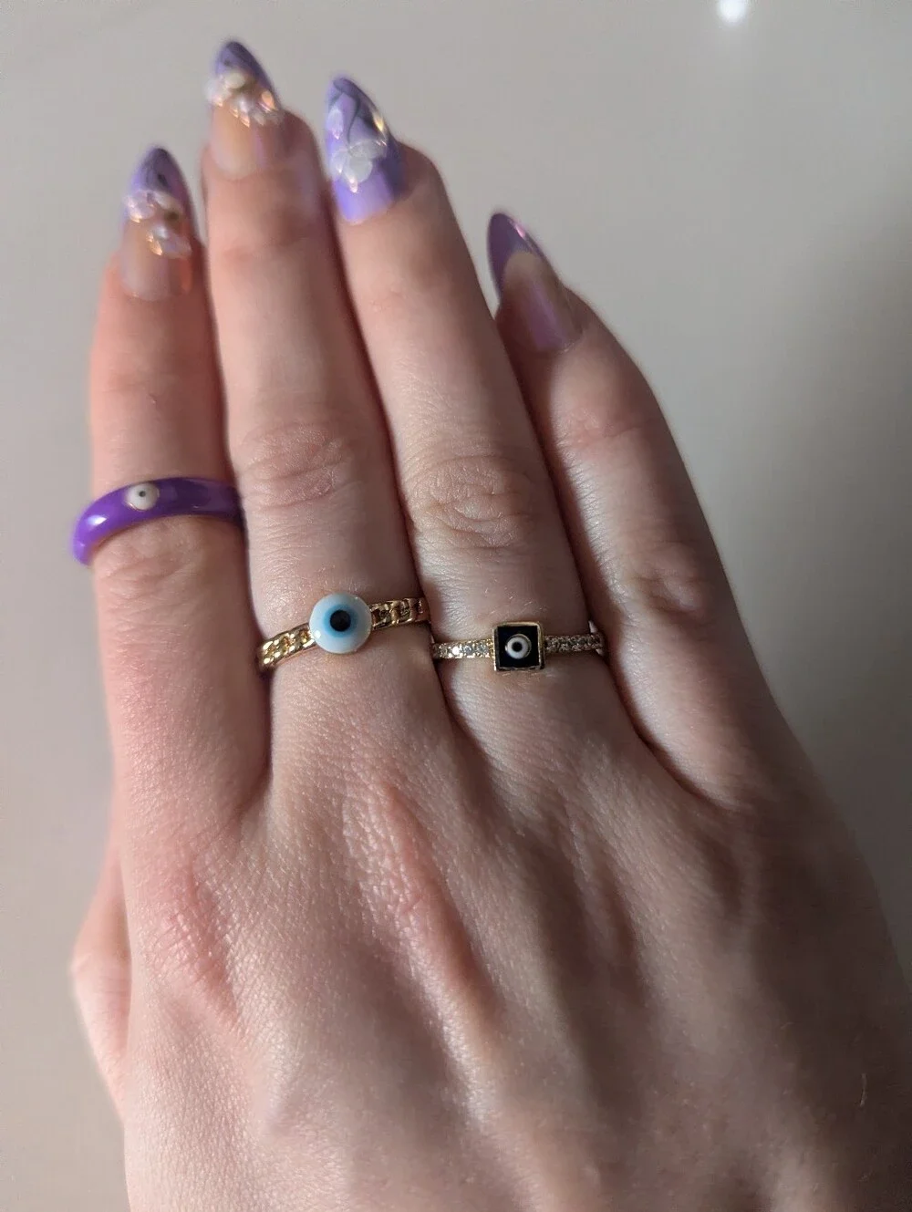 Set Of 3 Evil Eye Rings